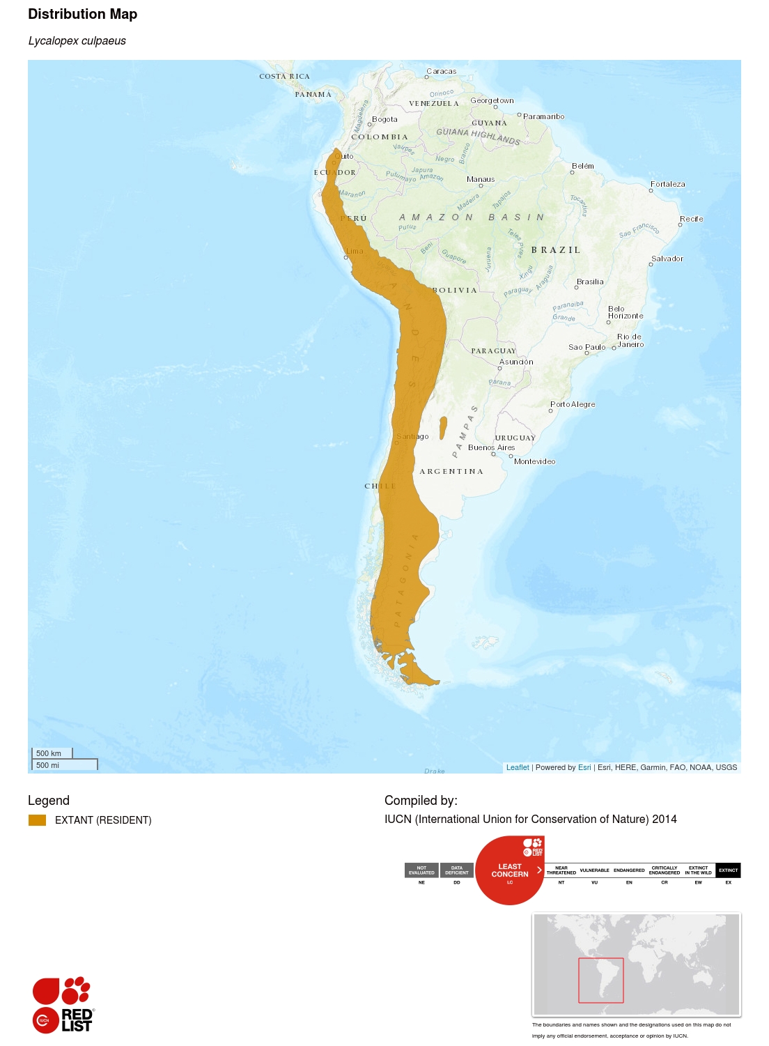 (Culpeo range map)