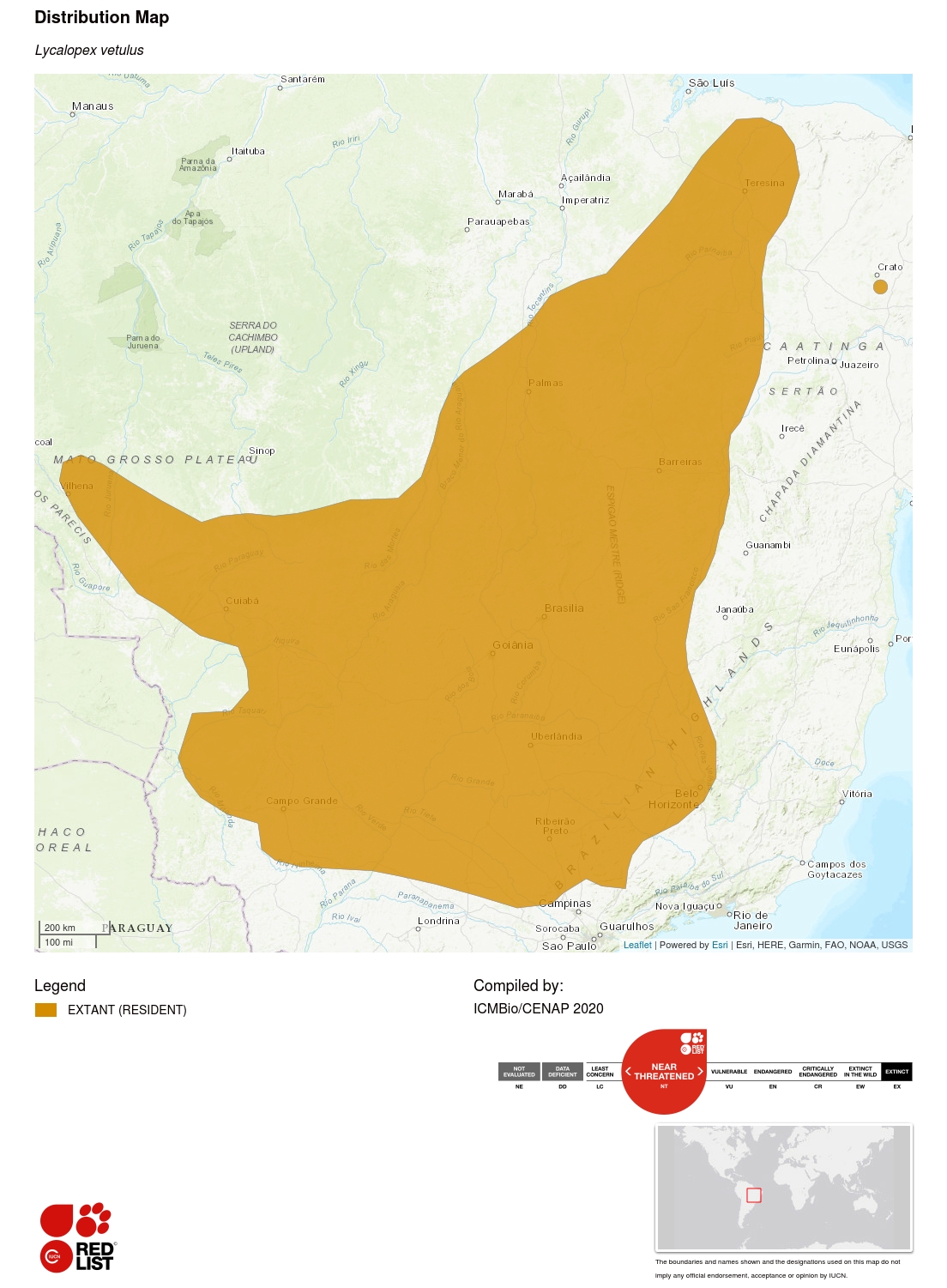 (Hoary fox range map)