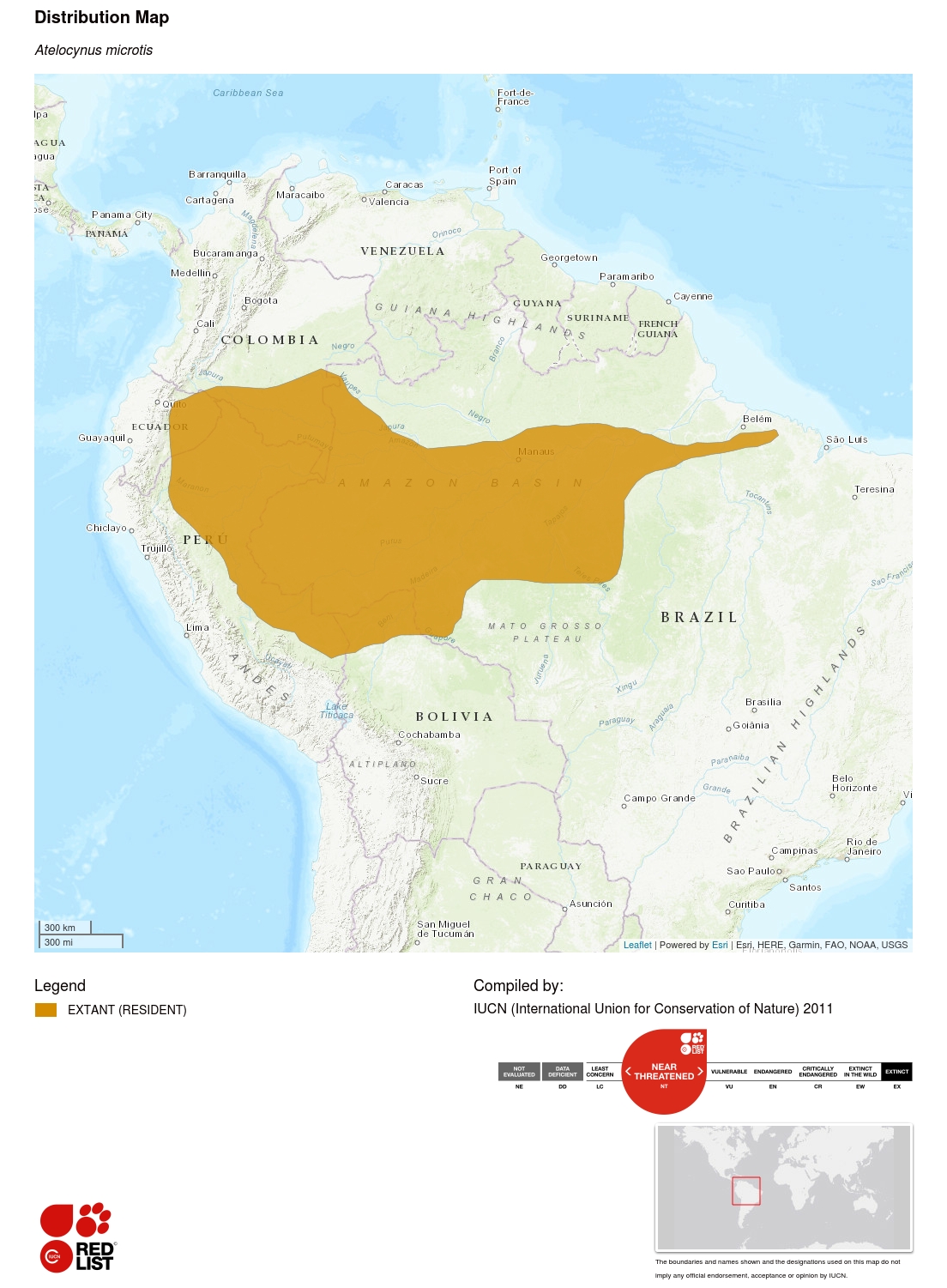 (Short-eared dog range map)